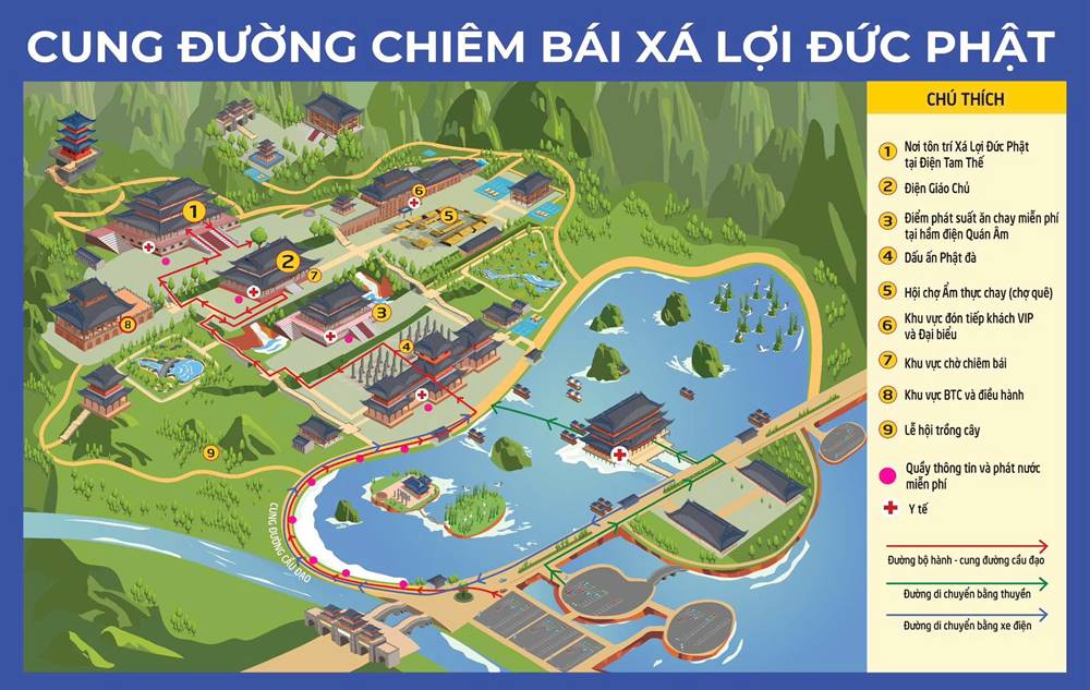 Lộ Trình Cung Rước Xá Lợi Đức Phật. (Báo Lao Động)