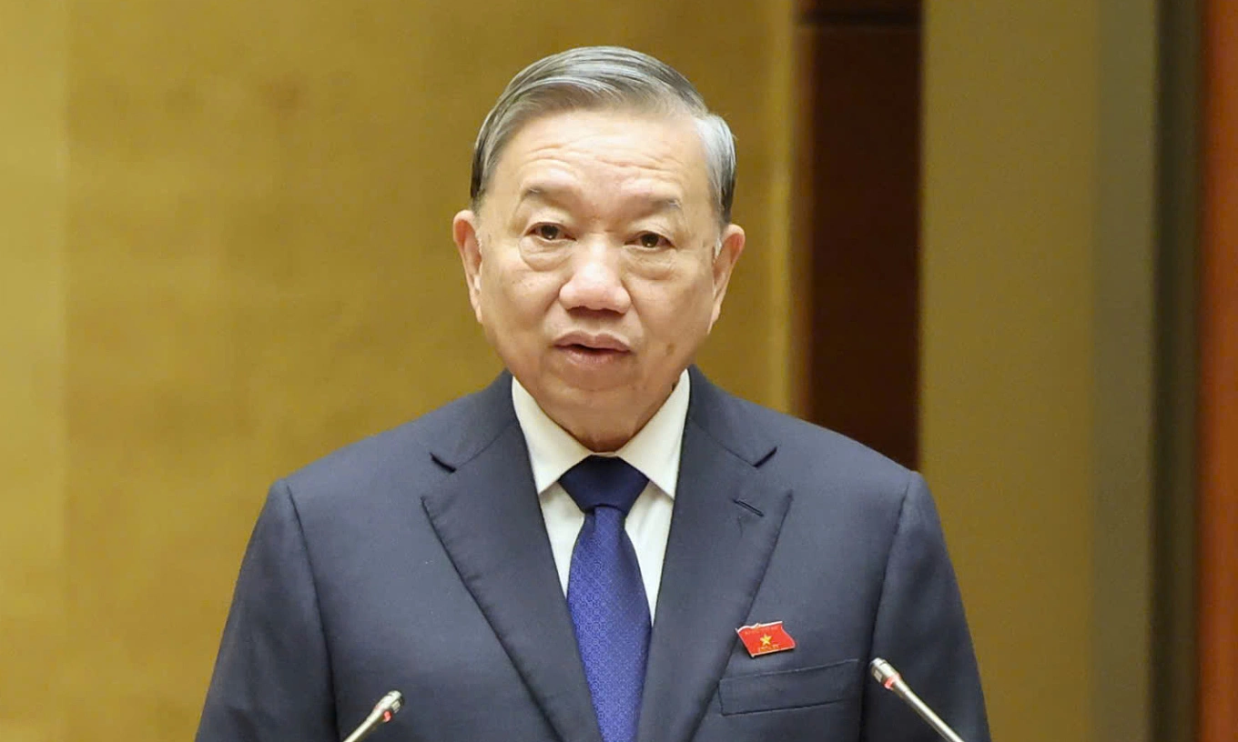 Tổng Bí thư Tô Lâm phát biểu trước Quốc hội chiều 4/11. (Ảnh: Giang Huy)